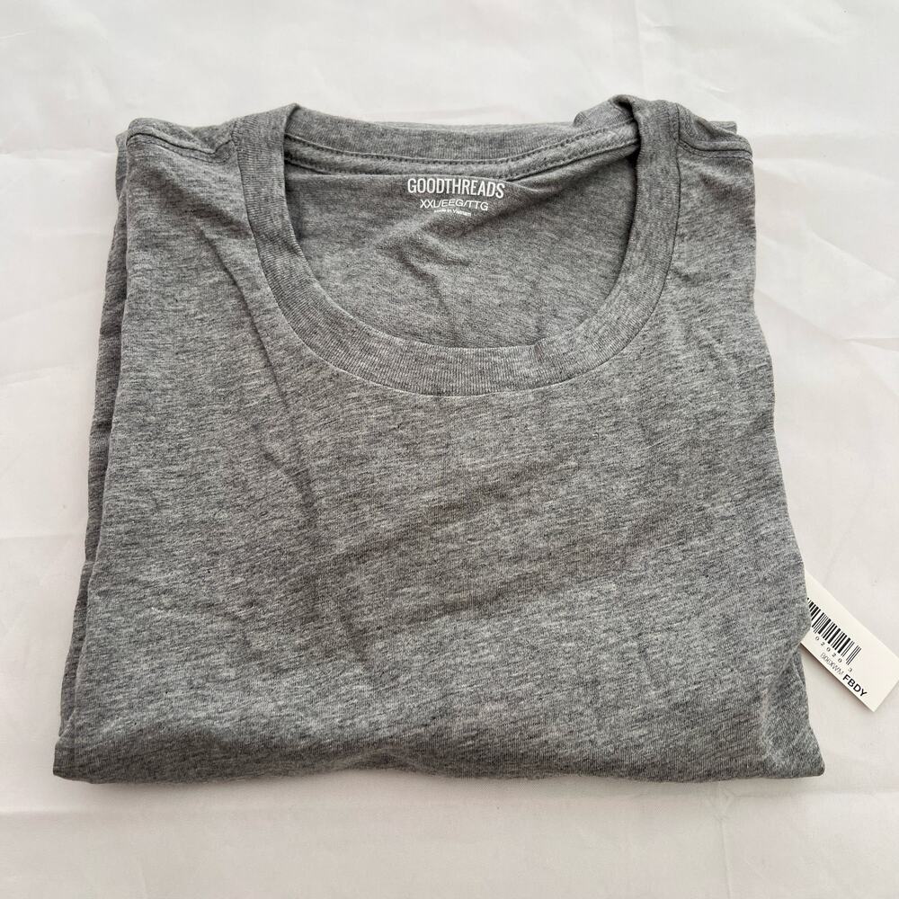 Goodthreads Men's Slim-Fit Short-Sleeve Cotton Crewneck Gray T-Shirt 2XL - Picture 3 of 9